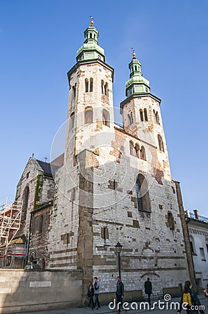 Krakow, Poland, May 2017. St. Andrew`s Church, KoÅ›ciÃ³Å‚ Å›w. Andrzeja Editorial Stock Photo